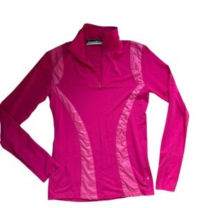 Vintage A Diamond in the Snow Hot Pink Tencel 3/4 Zip, Size Small